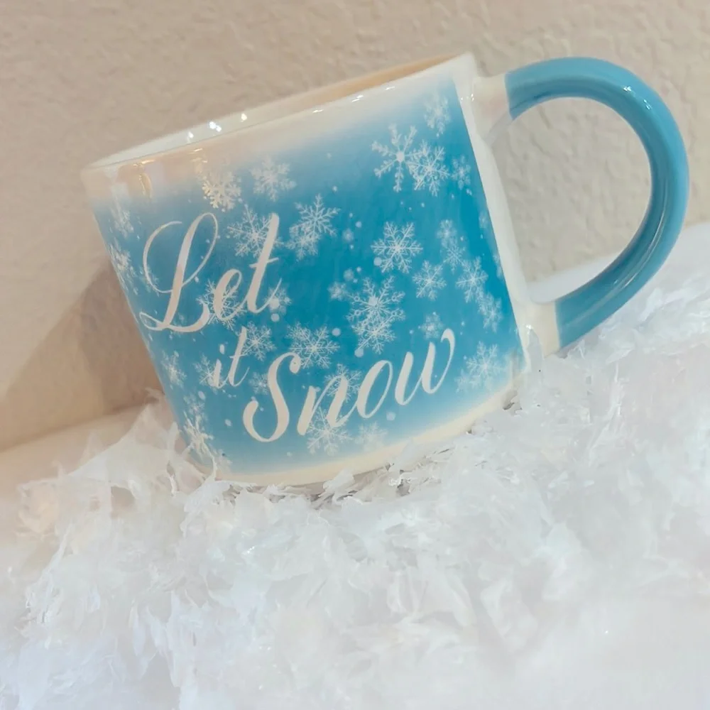 Let it Snow large coffee hot cocoa mug Frozen Elsa winter